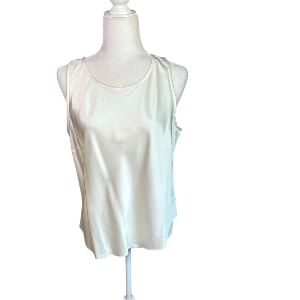 Veronica Beard Sabrina Ivory Silk Sleeveless Tank Top Size 12